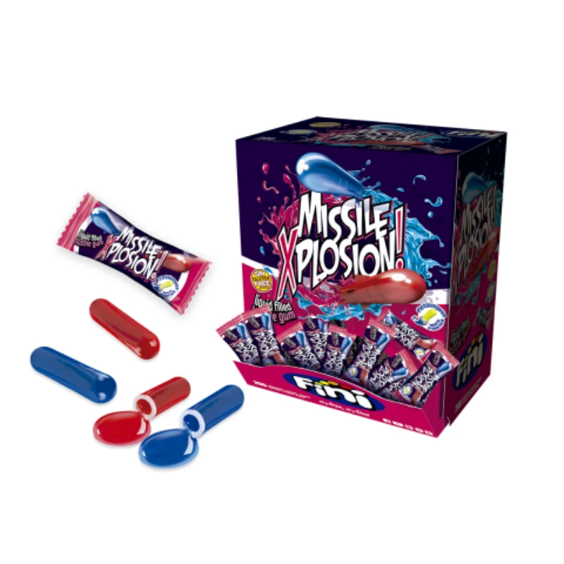 chicles explosion rojo y azul