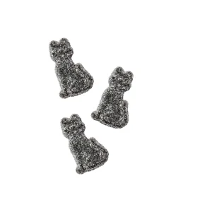 Gominolas con forma de gatos de color negro brillante y con un intenso sabor a regaliz tradicional.