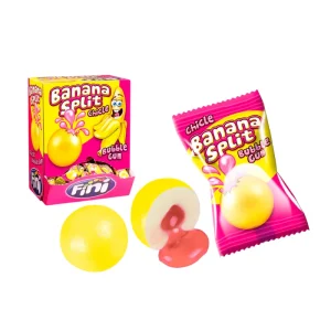 Delicioso chicle relleno con sabor a plátano