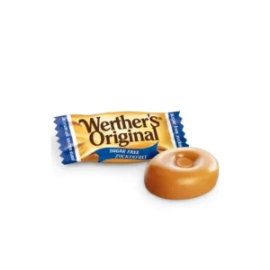 Caramelo duro Werther's Original sin azúcar, clásico caramelo de nata y mantequilla en envoltorio dorado, opción ligera y apta para diabéticos
